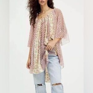 Free People Because I Love You Floral Tunic Top